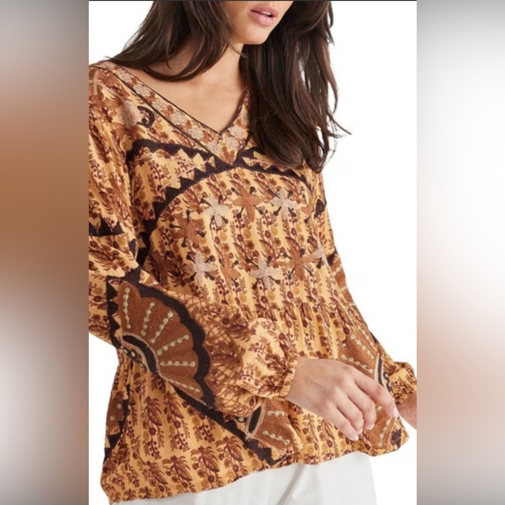 Talisman Sitara long sleeve  blouse XL NWT